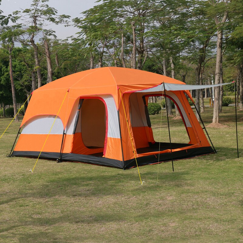 Cheap Goat Tents 4Colors Ultralarge 6 10 12 Double Layer Outdoor 2living Rooms and 1hall Family Camping Tent In Top Quality Large Space Tent   